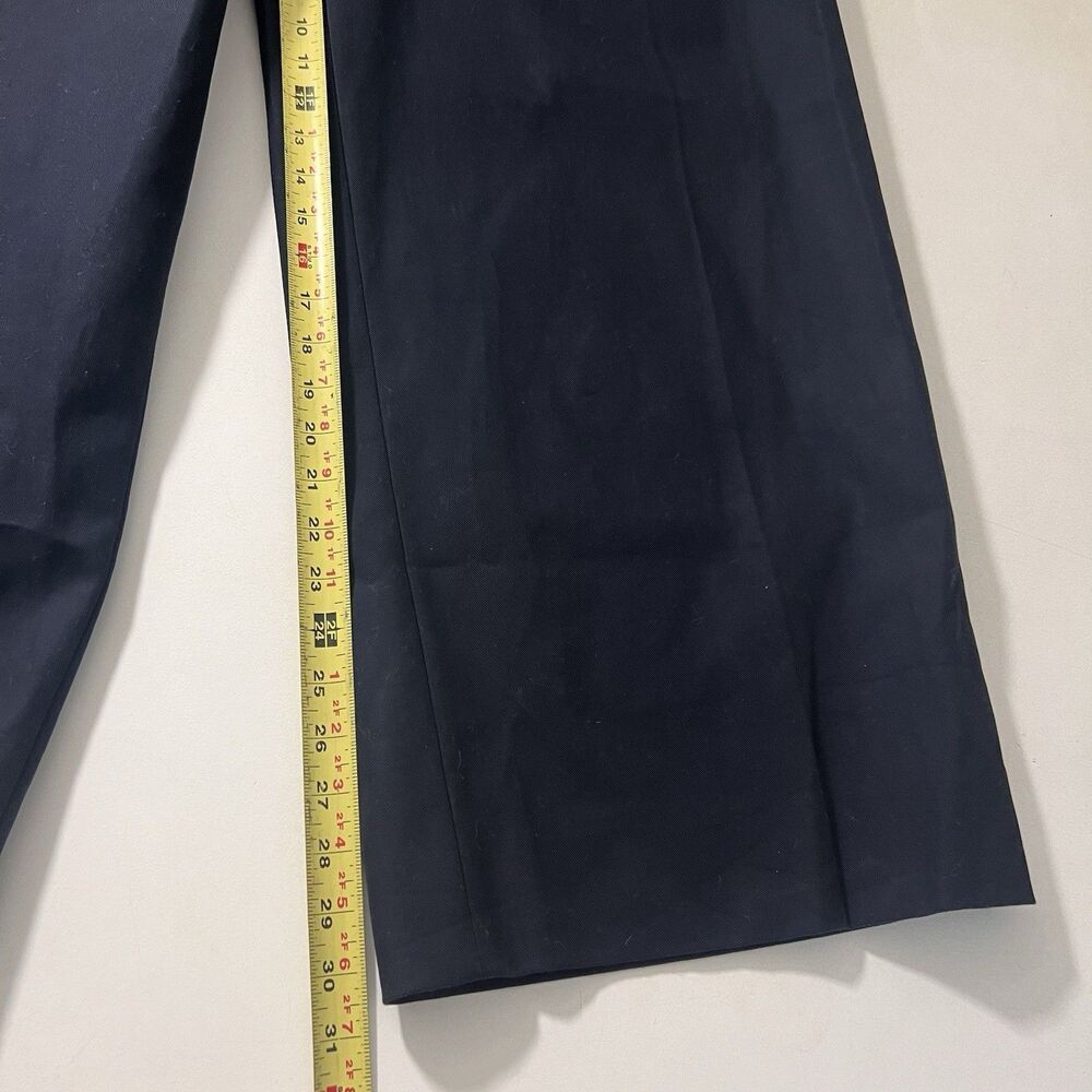 Tommy Hilfiger Chino Pants Womens M Navy High Waist Wide Leg‎ Preppy Academia - Picture 6 of 8